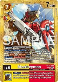 RizeGreymon - BT21-044 (Gold Border) - Advanced Booster Digimon Generation - Digimon Card Game card