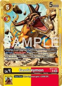 GeoGreymon - BT21-042 (Gold Border) - Advanced Booster Digimon Generation - Digimon Card Game card
