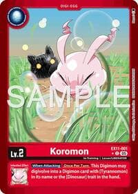 Koromon (Limited Foil) - Dawn of Liberator - Digimon Card Game card
