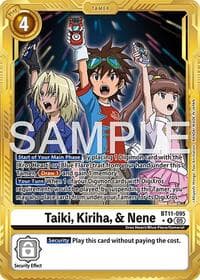 Taiki, Kiriha, & Nene (Gold Border) - Advanced Booster Digimon Generation - Digimon Card Game card