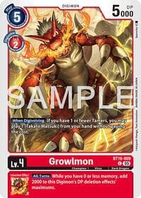 Growlmon - BT19-009 (Reprint) - Advanced Booster Digimon Generation - Digimon Card Game card