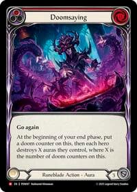 Doomsaying (Red) - Compendium of Rathe - Flesh and Blood TCG card