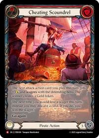 Cheating Scoundrel (Red) (Extended Art) - Compendium of Rathe - Flesh and Blood TCG card