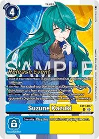 Suzune Kazuki - Dawn of Liberator Release Event Cards - Digimon Card Game card