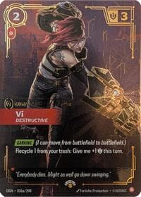 Vi, Destructive - Riftbound Promotional Cards - Riftbound: League of Legends Trading Card Game card