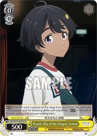 Drastic Slip of the Tongue, Lemon (SR) - Makeine: Too Many Losing Heroines! - Weiss Schwarz card