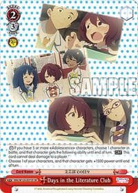 Days in the Literature Club (SR) - Makeine: Too Many Losing Heroines! - Weiss Schwarz card