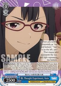 BL Thought Experiment, Koto - Makeine: Too Many Losing Heroines! - Weiss Schwarz card