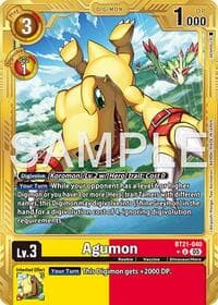 Agumon - BT21-040 (Gold Border) - Advanced Booster Digimon Generation - Digimon Card Game card