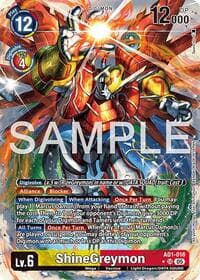 ShineGreymon - AD1-016 (Alternate Art) - Advanced Booster Digimon Generation - Digimon Card Game card
