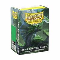 Dragon Shield Dual Matte Standard Sleeves - Apple Green & Silver (100 Pack) - Dragon Shield Card Sleeves - Card Sleeves card
