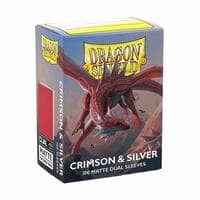 Dragon Shield Dual Matte Standard Sleeves - Crimson & Silver (100 Pack) - Dragon Shield Card Sleeves - Card Sleeves card