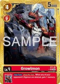 Growlmon - ST7-05 (Gold Border) - Advanced Booster Digimon Generation - Digimon Card Game card