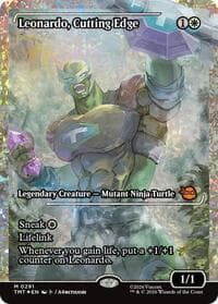 Leonardo, Cutting Edge (Showcase) (Fracture Foil) - Teenage Mutant Ninja Turtles - Magic: The Gathering card