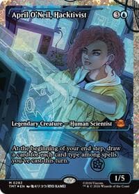April O'Neil, Hacktivist (0292) (Showcase) (Fracture Foil) - Teenage Mutant Ninja Turtles - Magic: The Gathering card