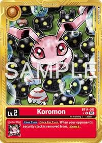 Koromon - BT14-001 (Gold Border) - Advanced Booster Digimon Generation - Digimon Card Game card