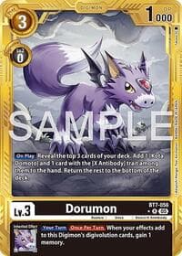 Dorumon (Gold Border) - Advanced Booster Digimon Generation - Digimon Card Game card