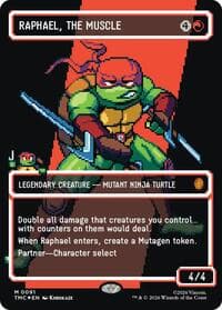 Raphael, the Muscle (0091) (Borderless) (Surge Foil) - Commander: Teenage Mutant Ninja Turtles - Magic: The Gathering card
