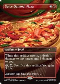 Spicy Oatmeal Pizza (Borderless) - Unique and Miscellaneous Promos - Magic: The Gathering card
