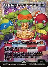 Michelangelo, Weirdness to 11 (Showcase) (Fracture Foil) - Teenage Mutant Ninja Turtles - Magic: The Gathering card