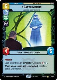 Darth Sidious - Under a Cloak of Darkness - Twin Suns - Star Wars: Unlimited card