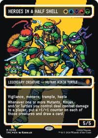 Heroes in a Half Shell (0096) (Borderless) (Surge Foil) - Commander: Teenage Mutant Ninja Turtles - Magic: The Gathering card