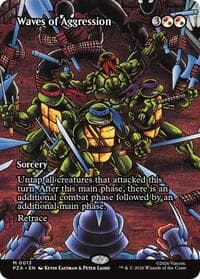 Waves of Aggression (Borderless) - Teenage Mutant Ninja Turtles Source Material - Magic: The Gathering card