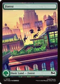 Forest (0309) (Surge Foil) - Teenage Mutant Ninja Turtles - Magic: The Gathering card