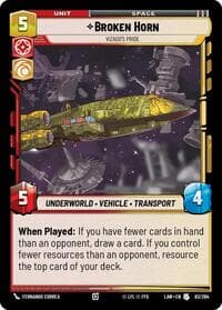 Broken Horn - Vizago's Pride - A Lawless Time - Star Wars: Unlimited card