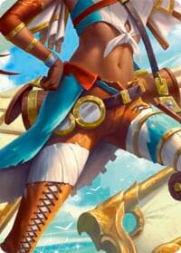 Puffin, Full Steam Ahead // Marlynn, Treasure Hunter Double Sided Art Card (Middle Center) - GEM Pack 2 - Flesh and Blood TCG card