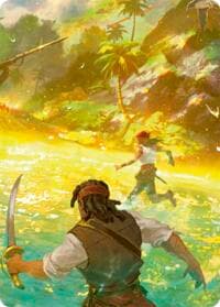 Treasure Island // High Seas Map Doubled Sided Art Card (Middle Center) - High Seas - Flesh and Blood TCG card