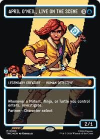 April O'Neil, Live on the Scene (Borderless) (Surge Foil) - Commander: Teenage Mutant Ninja Turtles - Magic: The Gathering card
