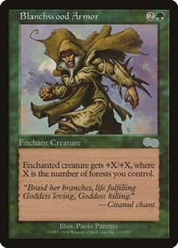 Blanchwood Armor - Urza's Saga - Magic: The Gathering card