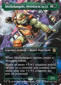 Michelangelo, Weirdness to 11 (Borderless) - Teenage Mutant Ninja Turtles - Magic: The Gathering card