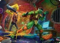 Michelangelo, Game Master Art Card (Gold-Stamped Signature) - Art Series: Teenage Mutant Ninja Turtles - Magic: The Gathering card