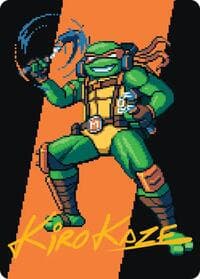 Michelangelo, the Heart Art Card (Gold-Stamped Signature) - Art Series: Teenage Mutant Ninja Turtles - Magic: The Gathering card