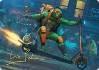 Michelangelo, On the Scene Art Card (Gold-Stamped Signature) - Art Series: Teenage Mutant Ninja Turtles - Magic: The Gathering card