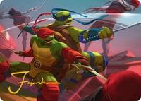 Raph & Leo, Sibling Rivals Art Card (Gold-Stamped Signature) - Art Series: Teenage Mutant Ninja Turtles - Magic: The Gathering card