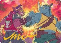 Bebop & Rocksteady Art Card (Gold-Stamped Signature) - Art Series: Teenage Mutant Ninja Turtles - Magic: The Gathering card