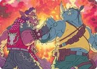 Bebop & Rocksteady Art Card - Art Series: Teenage Mutant Ninja Turtles - Magic: The Gathering card