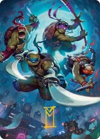 Heroes in a Half Shell Art Card (Gold-Stamped Signature) - Art Series: Teenage Mutant Ninja Turtles - Magic: The Gathering card
