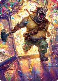 Rocksteady, Rowdy Rhino Art Card (Gold-Stamped Signature) - Art Series: Teenage Mutant Ninja Turtles - Magic: The Gathering card