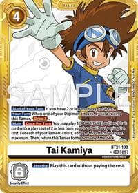 Tai Kamiya - BT21-102 (Gold Border) - Advanced Booster Digimon Generation - Digimon Card Game card