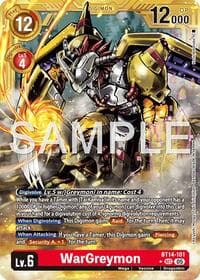 WarGreymon - BT14-101 (Gold Border) - Advanced Booster Digimon Generation - Digimon Card Game card