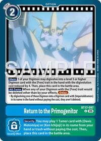 Return to the Primogenitor (Reprint) - Advanced Booster Digimon Generation - Digimon Card Game card