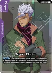 Orga's Order (Premium Card Collection Gundam Assemble) - Gundam Promotional Cards - Gundam Card Game card