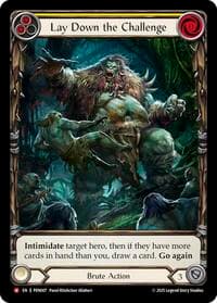 Lay Down The Challenge (Yellow) (Extended Art) - Compendium of Rathe - Flesh and Blood TCG card