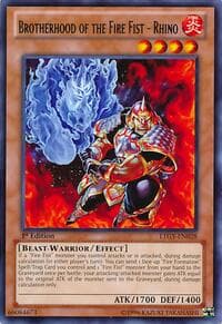 Brotherhood of the Fire Fist - Rhino - Lord of the Tachyon Galaxy - YuGiOh card