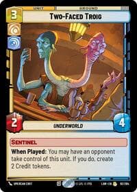 Two-Faced Troig - A Lawless Time - Star Wars: Unlimited card