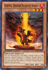 Burner, Dragon Ruler of Sparks - Lord of the Tachyon Galaxy - YuGiOh card